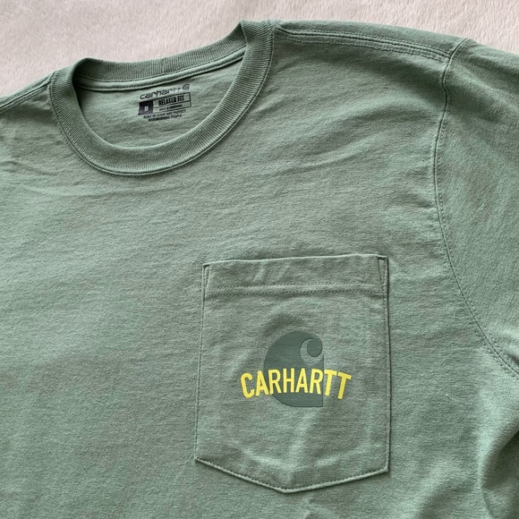 Carhartt Men’s Green Long Sleeve Tee Size M - Picture 6 of 6
